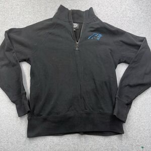 OTS Carolina Panthers NFL Black Quarter Zip Sweatshirt Large